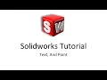 SolidWorks Tutorial Text And Point Solidworks Tips And Tricks