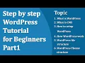 Step by step WordPressTutorial for Beginners Part1