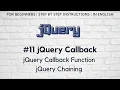 jQuery Callback Function jQuery Chaining