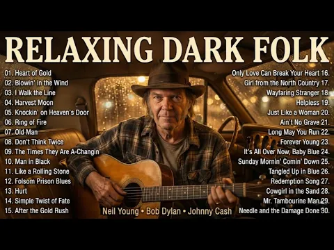 Relaxing Dark Folk Music 2026 🥃 Neil Young, Bob Dylan, Johnny Cash Style-Best Folk music Playlist