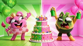 Cat and Koala Plan Rhino's Birthday – Pink Princess or Green Monster? 🐱🐨🦏😊Baby Zoo Story