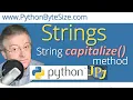 Pythons string capitalize method