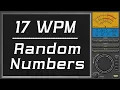 17wpm Random Numbers morse code practice