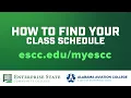 How to Find Your Class Schedule Enterprise State Community College