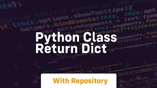 python class return dict