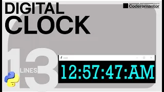 Digital clock GUI project with simple python programming Urdu Hindi Coderomantor