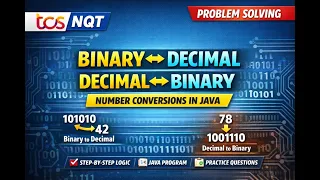 Binary to Decimal Decimal to Binary in Java TCS NQT Number System Problems Step-by-Step