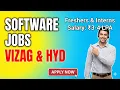 Latest Software Jobs in Vizag Hyderabad Freshers Internships 3-4 LPA Salary Telugu