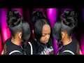 Pincurl Ponytail with 2 Side Curled Side Bangs