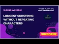Longest Substring Without Repeating Characters Sliding Window Live Coding Two Pointer