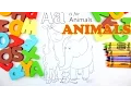 Learn Alphabet - Letter A Animals coloring pages