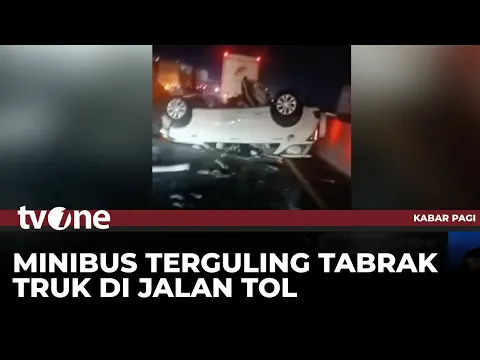 Minibus Seruduk Truk hingga Terguling di Tol Pemalang, 1 Orang Tewas
