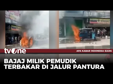 Video Amatir Bajaj Pemudik Terbakar di Jalur Pantura, Barang Bawaan Hangus