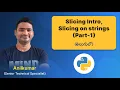 P37 - Slicing Intro Slicing on Strings in Python Part-1