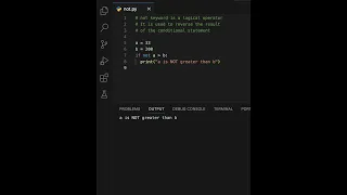 Python NOT Operator Logical Operators Comparison Operators