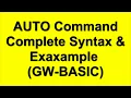 Auto Command in gw basic Online free computer lectures 10th class gw basic How to use auto command
