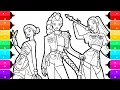 Coloring Rumi Zoey Mira from KPop Demon Hunters Coloring Book