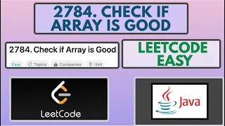 Leetcode 2784 Check if Array is Good Easy Java Solution