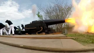 firing civil war cannon built in 1865