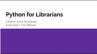 LJA - Python for Librarians
