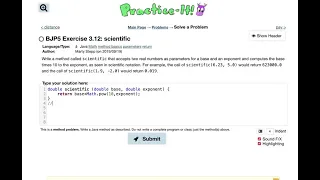 Exercise 3 12 scientific Java Tutorial Practice-It