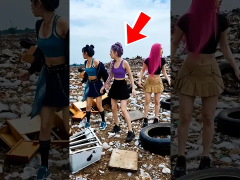 Las chicas construyen un robot de basura #shorts