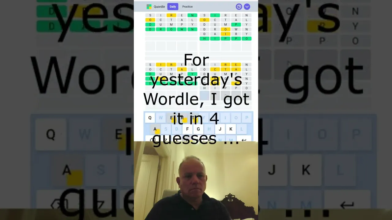Spoiler alert: TODAY's Quordle in a Minute