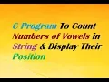 C Program To Count Numbers of Vowels in String Display Their Position