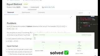 CodeChef Starters 54 Equal Distinct Solution