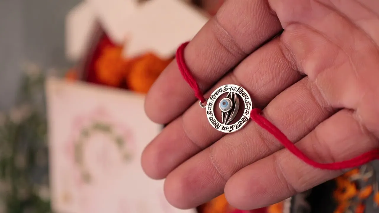 925 Pure Silver Shiv Netra Rakhi for Shiva Protection