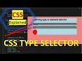 CSS type or element selector CSS explained