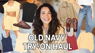 HUGE OLD NAVY TRY-ON HAUL AFFORDABLE VACATION OUTFITS ACTIVEWEAR SETS ESSENTIAL SPRING LAYERS
