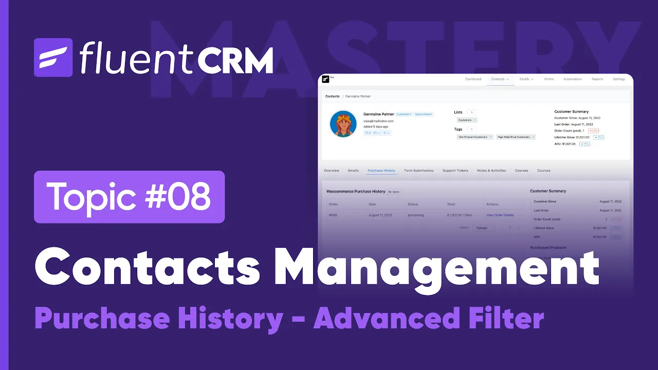 Contact Overview & Contact Management | FluentCRM