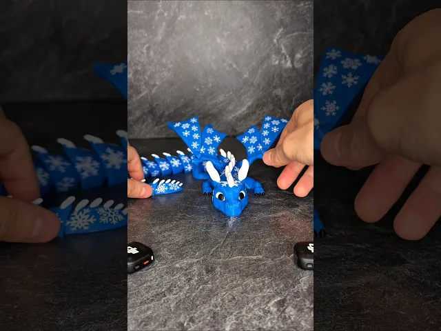 XXL Snowflake Dragon / With and Without Wings / Articulated fidget toy video thumbnail