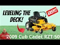 How to Level a Cub Cadet RZT50 Deck Fix Uneven Mowing FAST