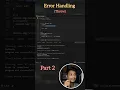 Error Handling Throw Part 2