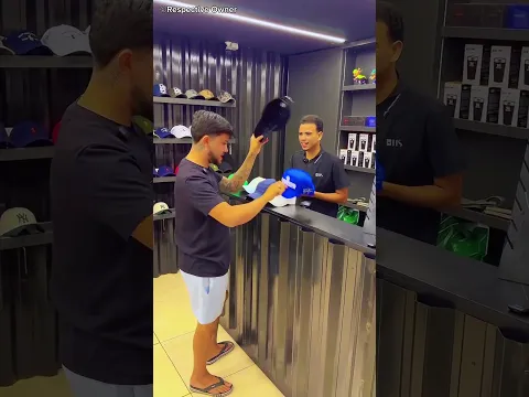 The boy had fun with his friend and got a new cap for free #shortsvideo