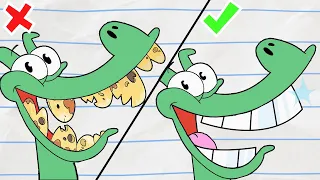 Dragon Cleans His Teeth Boy and Dragon