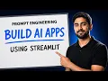 Prompt Engineering Streamlit Tutorial Build AI Apps Step by Step Generative AI Training