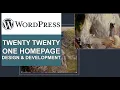 WordPress Twenty Twenty One Theme - Homepage Design and Development