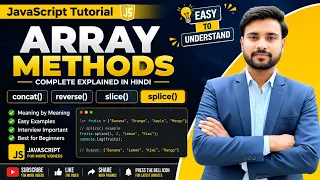 JavaScript Array Methods in Hindi concat reverse slice splice with Examples