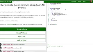 Let s Play Free Code Camp Intermediate Algorithm Scripting Sum All Primes