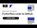 How to Export Flutter Flow code to Github