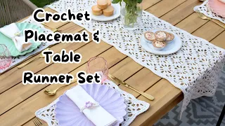 Crochet Placemat & Table Runner | Cottage Garden Pattern Tutorial