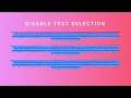 How to disable text selection HTML CSS CODIAN