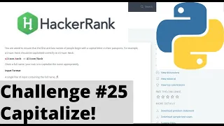 Hackerrank Python Challenge Capitalize