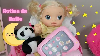 BONECA NINA E SUA DIVERTIDA ROTINA NOTURNA!