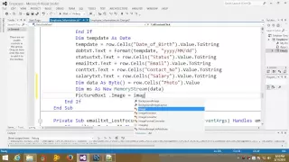 Visual Basic Net Tutorial with MySql database 22 Search image using datagridview by cell clicks