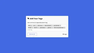 ADD TAG INPUT FORM USING HTML CSS AND JAVASCRIPT