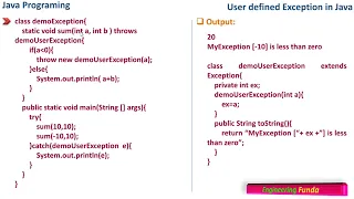 User Defined Exception - Java Programming